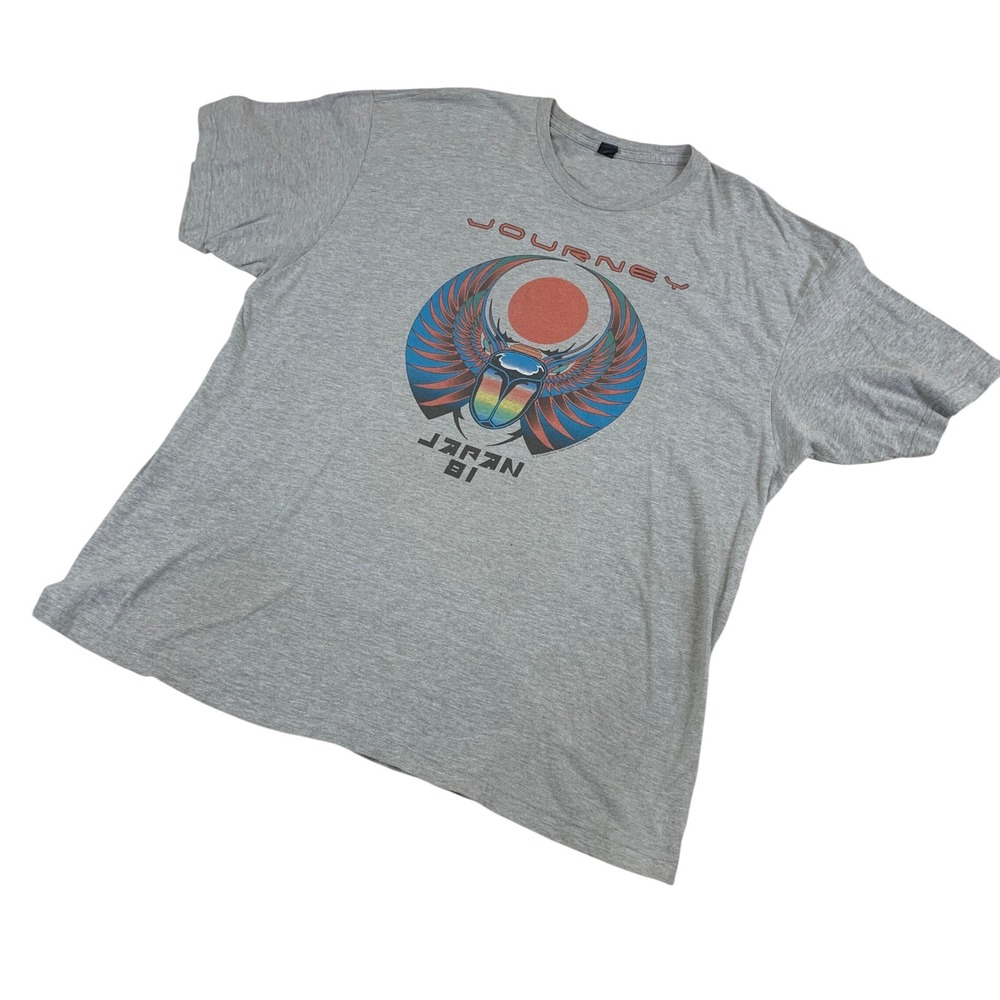 Journey 1981 Escape Tour Japan Graphic T-Shirt Gray XXL Concert Band Tee